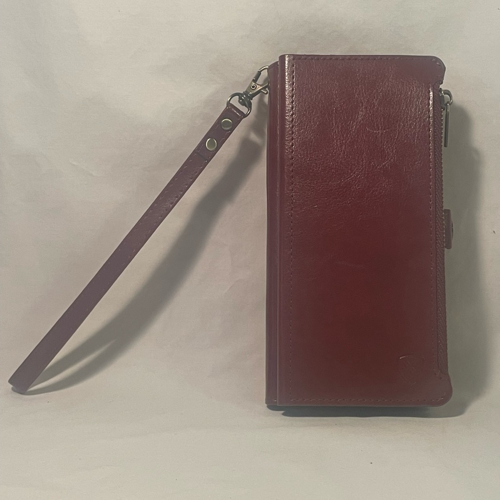 XcaseBar Wallet And Phone Case Galaxy S22 In Wine Red